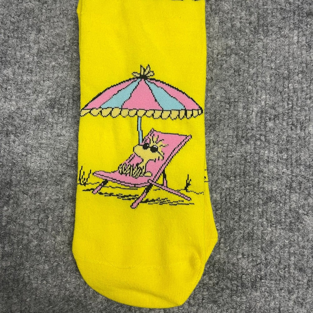 Odd Sox Peanuts Snoopy Woodstock Chill Yellow Crew Socks Mens Size 6-13 NEW - Picture 4 of 7